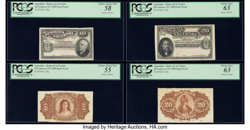 Argentina Banco de la Nacion Argentina 10; 20 Centavos 19.7.1895 Pick 228p (2); ...