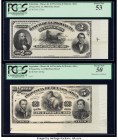 Argentina Provincia de Buenos Ayres 2; 5 Pesos Oro 1.1.1883 Pick S536p; S538p Front Proofs PCGS About New 53; About New 50. Pick S538p has been mounte...