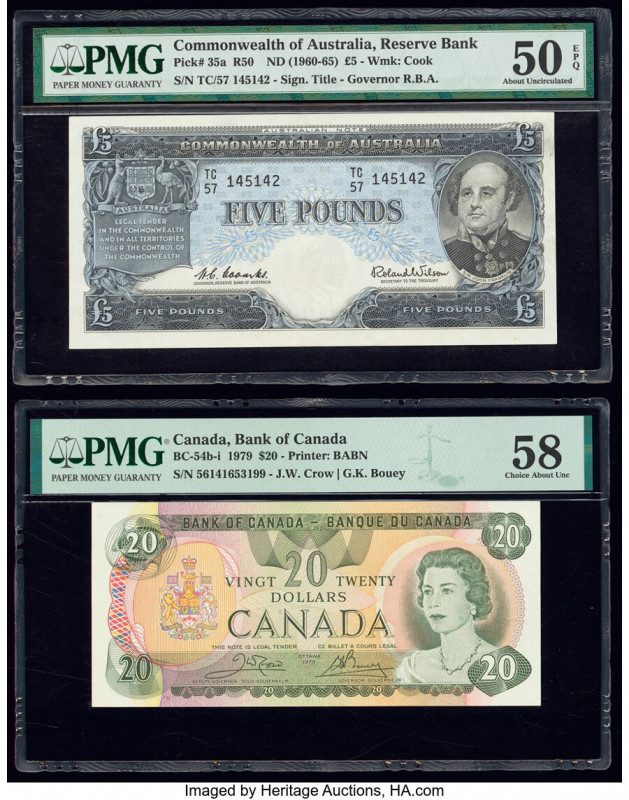 Australia, Canada, Chad & Greece Group Lot of 4 Graded Examples PMG About Uncirc...