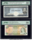 Australia, Canada, Chad & Greece Group Lot of 4 Graded Examples PMG About Uncirculated 50 EPQ, Choice About Unc 58; Choice Extremely Fine 45; Fine 12....