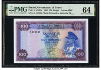 Brunei Government of Brunei 100 Ringgit 1967 Pick 5 KNB5a PMG Choice Uncirculated 64. 

HID09801242017

© 2020 Heritage Auctions | All Rights Reserved...