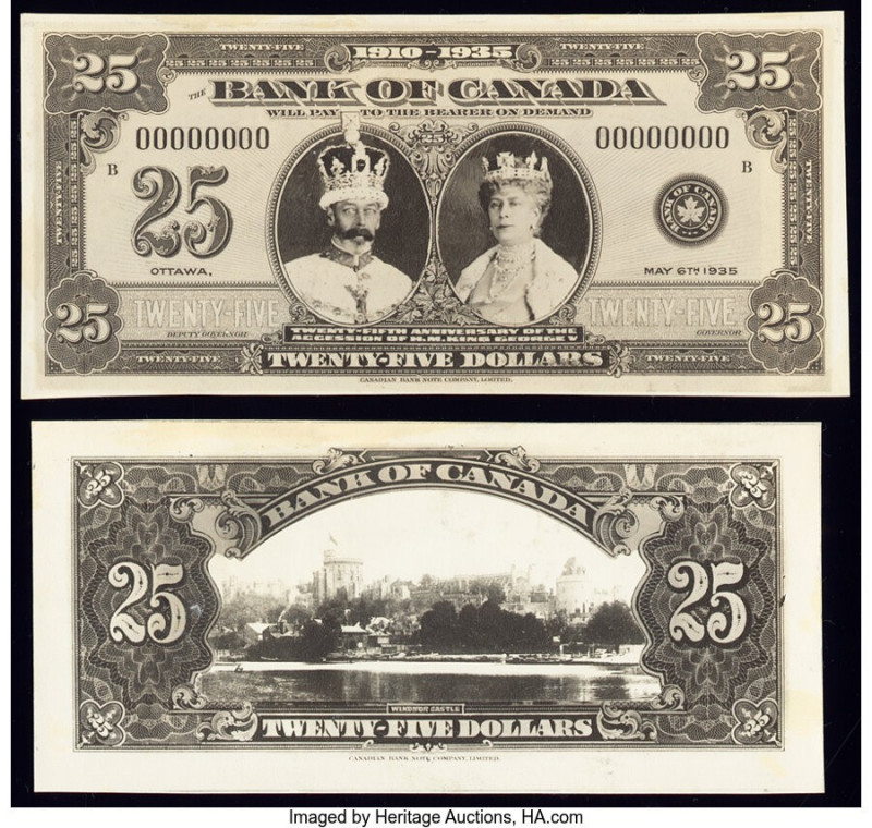 Canada Bank of Canada $25 6.5.1935 Pick UNL (BC-11) Commemorative Issue Photogra...