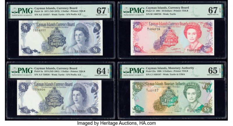 Cayman Islands Currency Board 1 (2); 10; 5 Dollars 1971 (ND 1972); 1974 (ND 1981...