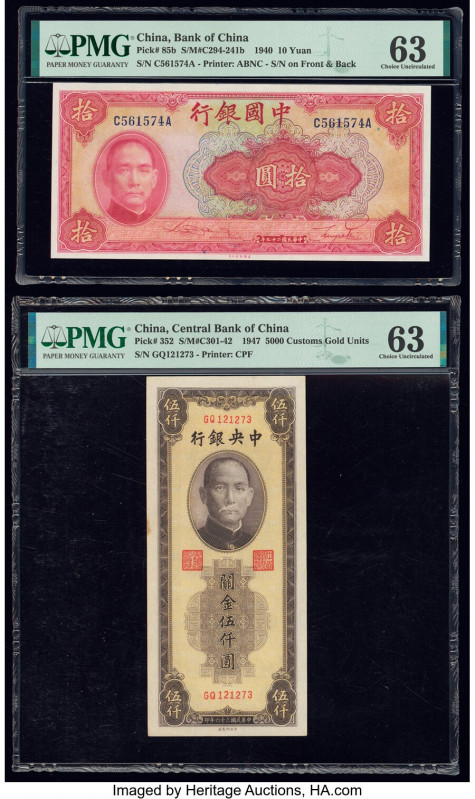 China Group Lot of 4 Graded Notes PMG Choice Uncirculated 63 (3); Choice About U...