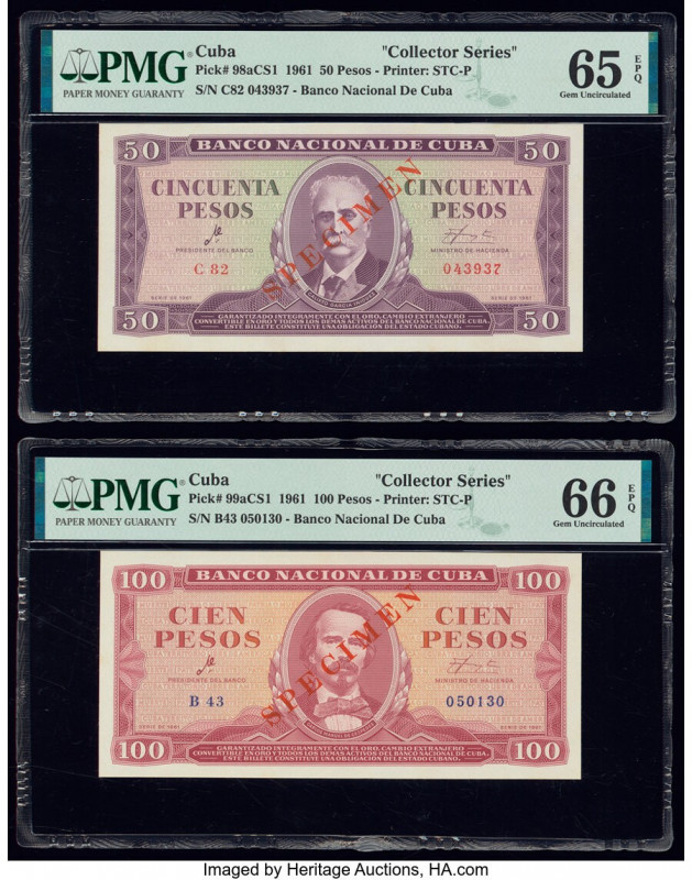 Cuba Banco Nacional de Cuba 50; 100; 1; 500 Pesos 1961 (2); 1995; 2019 Pick 98aC...