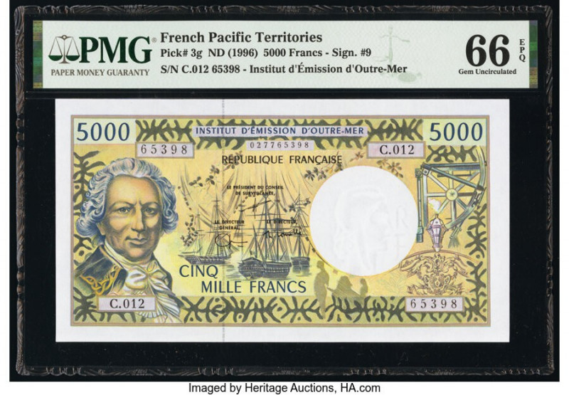 French Pacific Territories Institut d'Emission d'Outre Mer 5000 Francs ND (1996)...