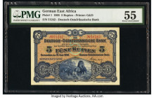 German East Africa Deutsch-Ostafrikanische Bank 5 Rupien 15.6.1905 Pick 1 PMG About Uncirculated 55. 

HID09801242017

© 2020 Heritage Auctions | All ...
