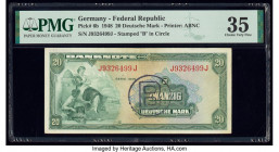 Germany Federal Republic U.S. Army Command 20 Deutsche Mark 1948 Pick 6b PMG Choice Very Fine 35. 

HID09801242017

© 2020 Heritage Auctions | All Rig...