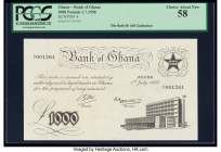 Ghana Bank of Ghana 1000 Pounds 1.7.1958 Pick 4 PCGS Choice About New 58. 

HID09801242017

© 2020 Heritage Auctions | All Rights Reserved