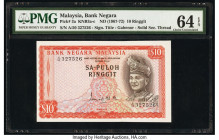 Malaysia Bank Negara 10 Ringgit ND (1967-72) Pick 3a KNB3a-c PMG Choice Uncirculated 64 EPQ. 

HID09801242017

© 2020 Heritage Auctions | All Rights R...