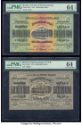 Russia Federation of Soviet Socialist Republics of Transcaucasia 10,000,000; 50,000,000 Rubles 1923; 1924 Pick S631; S633 Two Example PMG Choice Uncir...