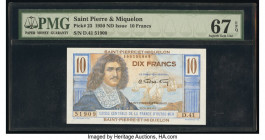 Saint Pierre and Miquelon Caisse Centrale de la France d'Outre-Mer 10 Francs ND (1950-60) Pick 23 PMG Superb Gem Unc 67 EPQ. 

HID09801242017

© 2020 ...