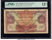 Syria Banque de Syrie et du Liban 25 Livres 1.9.1939 Pick 43c PMG Fine 12 Net. Tape repairs are noted on this example.

HID09801242017

© 2020 Heritag...