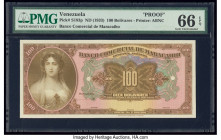 Venezuela Banco Comercial de Maracaibo 100 Bolivares ND (1933) Pick S183p Proof PMG Gem Uncirculated 66 EPQ. Two POCs are visible on this example. Not...