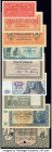 Group of (Yugoslavia; Germany and More) 17 Examples Very Fine-Uncirculated. The 10 Mark Gutschein, dated 1918, is cancelled with one punch hole. 

HID...