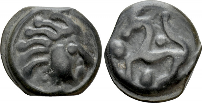 WESTERN EUROPE. Northeast Gaul. Senones. Potin (1st century BC). 

Obv: Stylis...