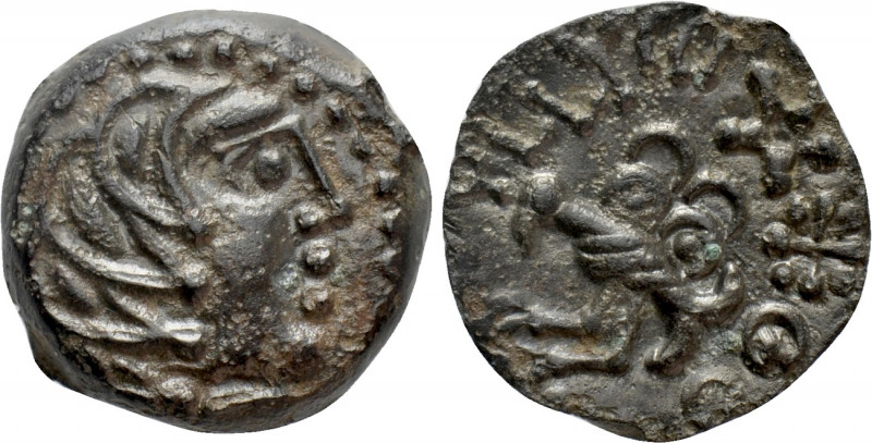 WESTERN EUROPE. Northeast Gaul. Senones. Ae (Circa 80-52 BC). 

Obv: Stylized ...