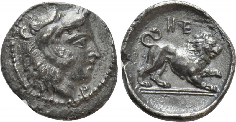 LUCANIA. Herakleia. Diobol (Circa 432-420 BC).

Obv: Head of Herakles right, w...