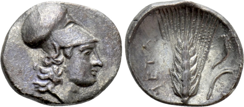 LUCANIA. Metapontion. Diobol (Circa 325-275 BC). 

Obv: Head of Athena right, ...