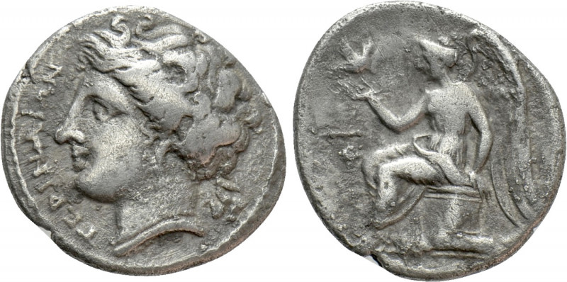 BRUTTIUM. Terina. Drachm (Circa 300 BC). 

Obv: TEPINAIΩN. 
Head of the nymph...