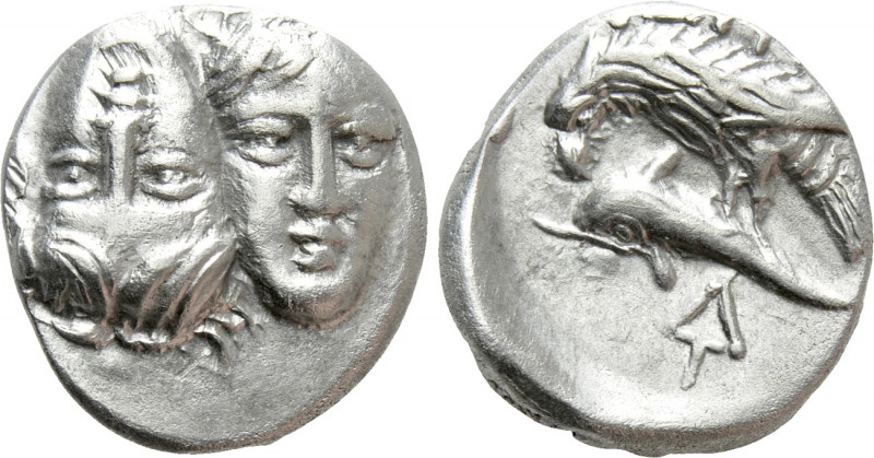 MOESIA. Istros. Drachm (Circa 313-280 BC). 

Obv: Facing male heads, the left ...