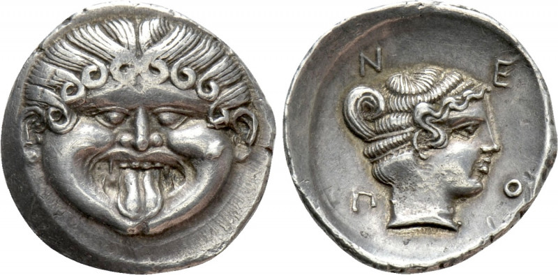 MACEDON. Neapolis. Hemidrachm (Circa 424-350 BC).

Obv: Facing gorgoneion.
Re...
