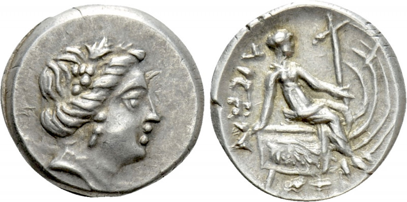 EUBOIA. Histiaia. Tetrobol (3rd-2nd centuries BC). 

Obv: Wreathed head of the...