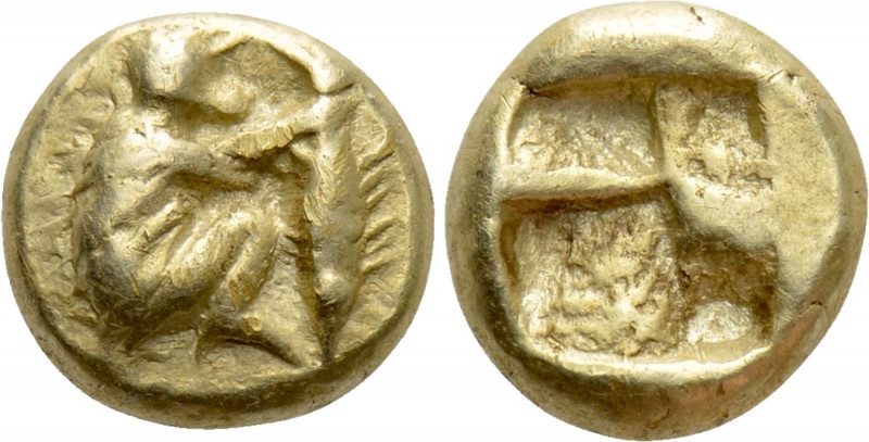 MYSIA. Kyzikos. EL Hemihekte (Circa 450-330 BC).

Obv: Baboon (?) seated right...