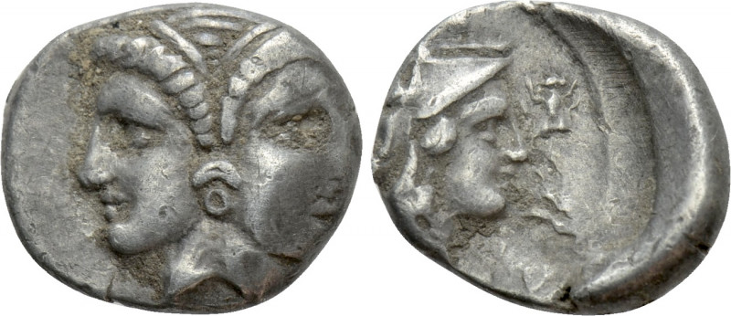 MYSIA. Lampsakos. Diobol (4th-3rd centuries BC). 

Obv: Janiform female head....