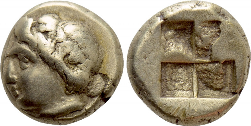IONIA. Phokaia. EL Hekte (Circa 387-326 BC). 

Obv: Head of Pan left, wearing ...