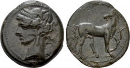 CARTHAGE. Second Punic War. Ae Shekel (Circa 215-201 BC)
