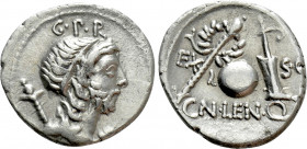 CN. LENTULUS. Denarius (76-75 BC). Spain