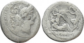 L. AEMILIUS BUCA. Denarius (44 BC). Rome