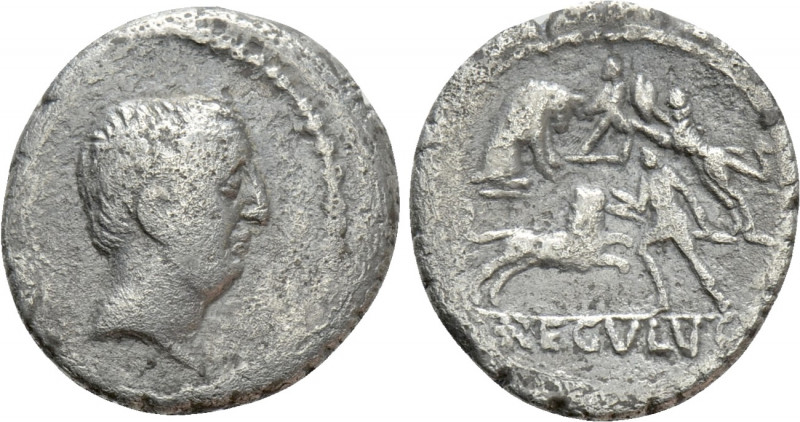 L. LIVINEIUS REGULUS. Denarius (42 BC). Rome. 

Obv: Bare head right.
Rev: L ...