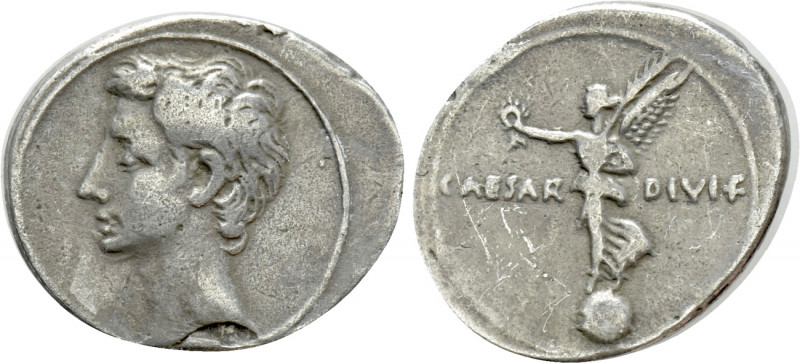 OCTAVIAN (31-30 BC). Denarius. Uncertain Italian mint, possibly Rome.

Obv: Ba...