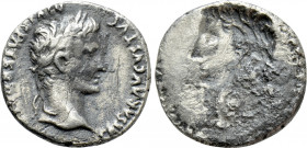 AUGUSTUS (27 BC-14 AD). Brockage Denarius. Lugdunum