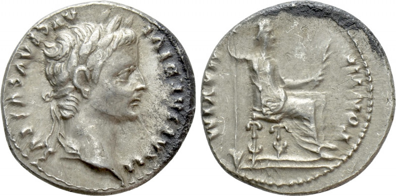 TIBERIUS (14-37). Denarius. Lugdunum. "Tribute Penny" type. 

Obv: TI CAESAR D...