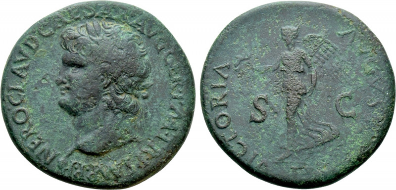 NERO (54-68). Dupondius. Lugdunum. 

Obv: NERO CLAVD CAESAR AVG GER P M TR P I...