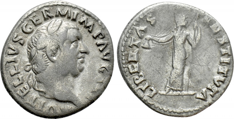 VITELLIUS (69). Denarius. Rome. 

Obv: A VITELLIVS GERM IMP AVG TR P. 
Laurea...