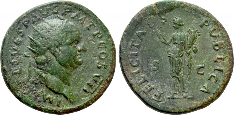 VESPASIAN (69-79). Dupondius. Rome. 

Obv: IMP CAES VESP AVG P M T P COS VII. ...