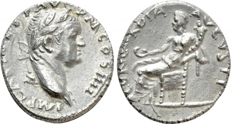 VESPASIAN (69-79). Denarius. Antioch. 

Obv: IMP CAES VESPA AVG P M COS IIII. ...