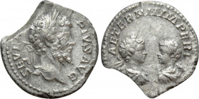SEPTIMIUS SEVERUS with CARACALLA and GETA (193-211). Denarius. Rome