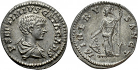 GETA (Caesar, 198-209). Denarius. Laodicea ad Mare