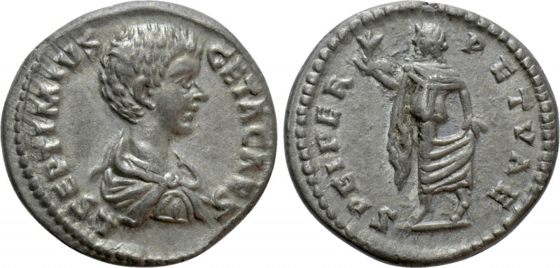 GETA (209-211). Denarius. Laodicea ad Mare. 

Obv: L SEPTIMIVS GETA CAES. 
Ba...
