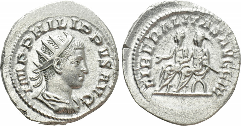 PHILIP II (247-249). Antoninianus. Rome. 

Obv: IMP PHILIPPVS AVG. 
Radiate, ...