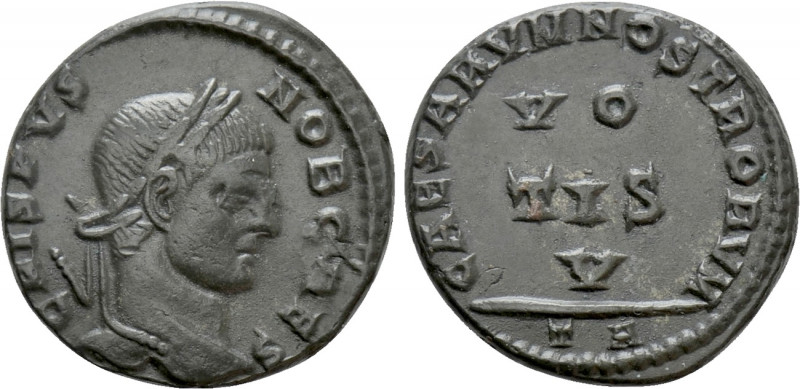 CRISPUS (Caesar, 316-326). Follis. Arelate. 

Obv: CRISPVS NOB CAES. 
Laureat...