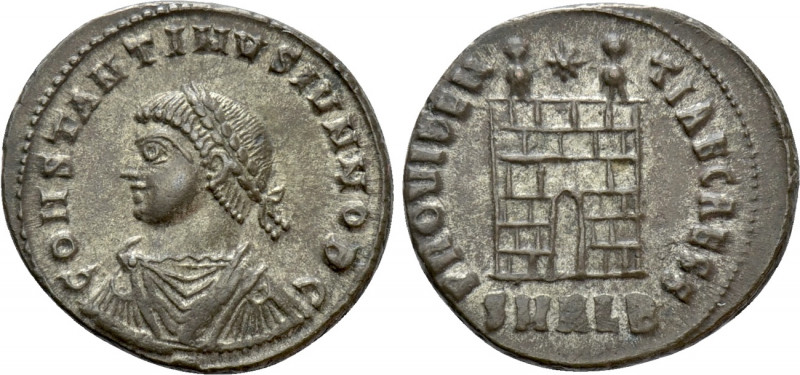 CONSTANTINE II (Caesar, 316-337). Follis. Alexandria. 

Obv: CONSTANTINVS IVN ...
