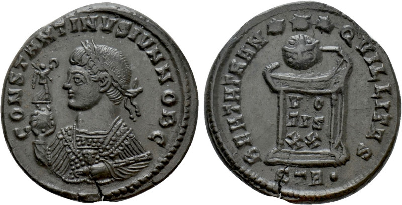 CONSTANTINE II (Caesar, 316-337). Follis. Treveri. 

Obv: CONSTANTINVS IVN NOB...