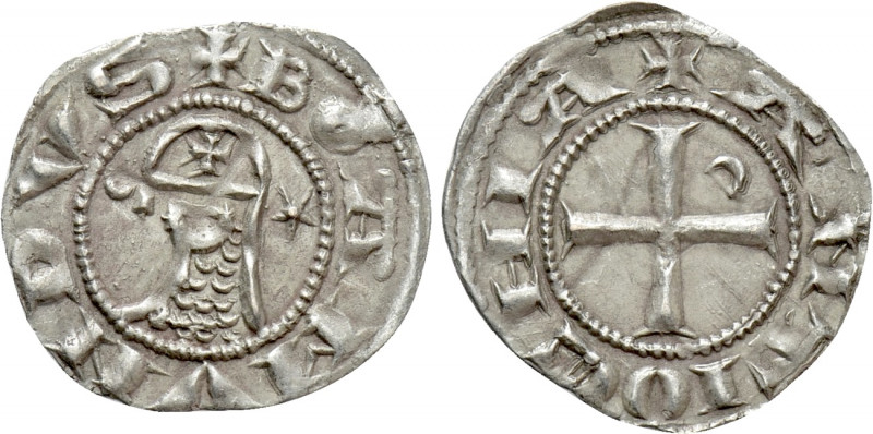 CRUSADERS. Antioch. Bohémond III (1163-1201). BI Denier. 

Obv: + BOAИVИDVS. ...