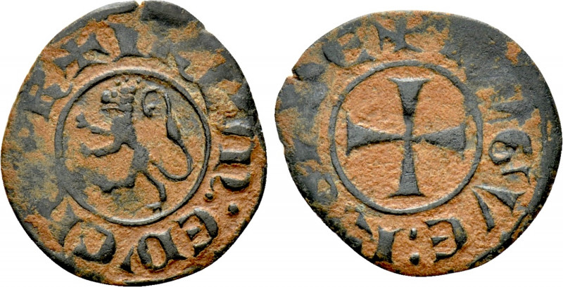 CRUSADERS. Cyprus. Hugh IV (1324-1359). Denier. 

Obv: + hVGVЄ RЄI DЄ. 
Cross...